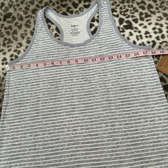 Born Sleepwear 2 Piece Super Soft Stripe Pajama Set Tank Shirts Gray Size Medium