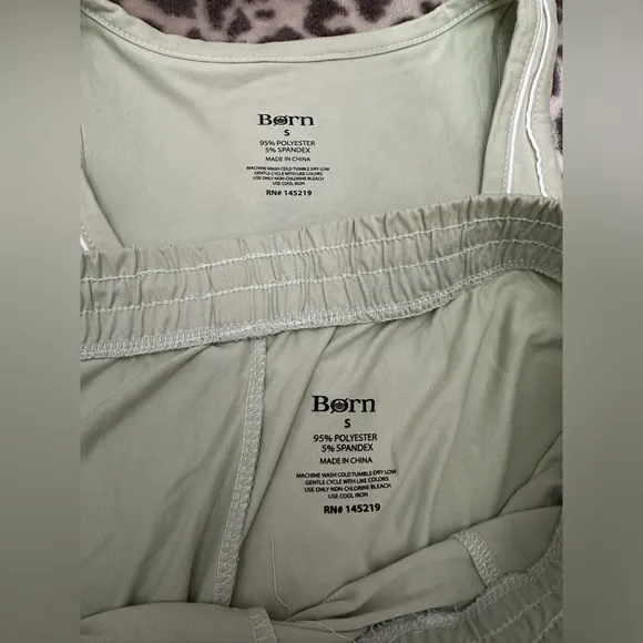 Born Sleepwear 2 Piece Tank Pants Set in Green Size Small
