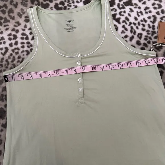 Born Sleepwear 2 Piece Tank Pants Set in Green Size Small