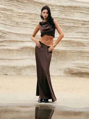 Brent® | Style Asymmetric Pleated Blouse Without Sleeves From Maillard