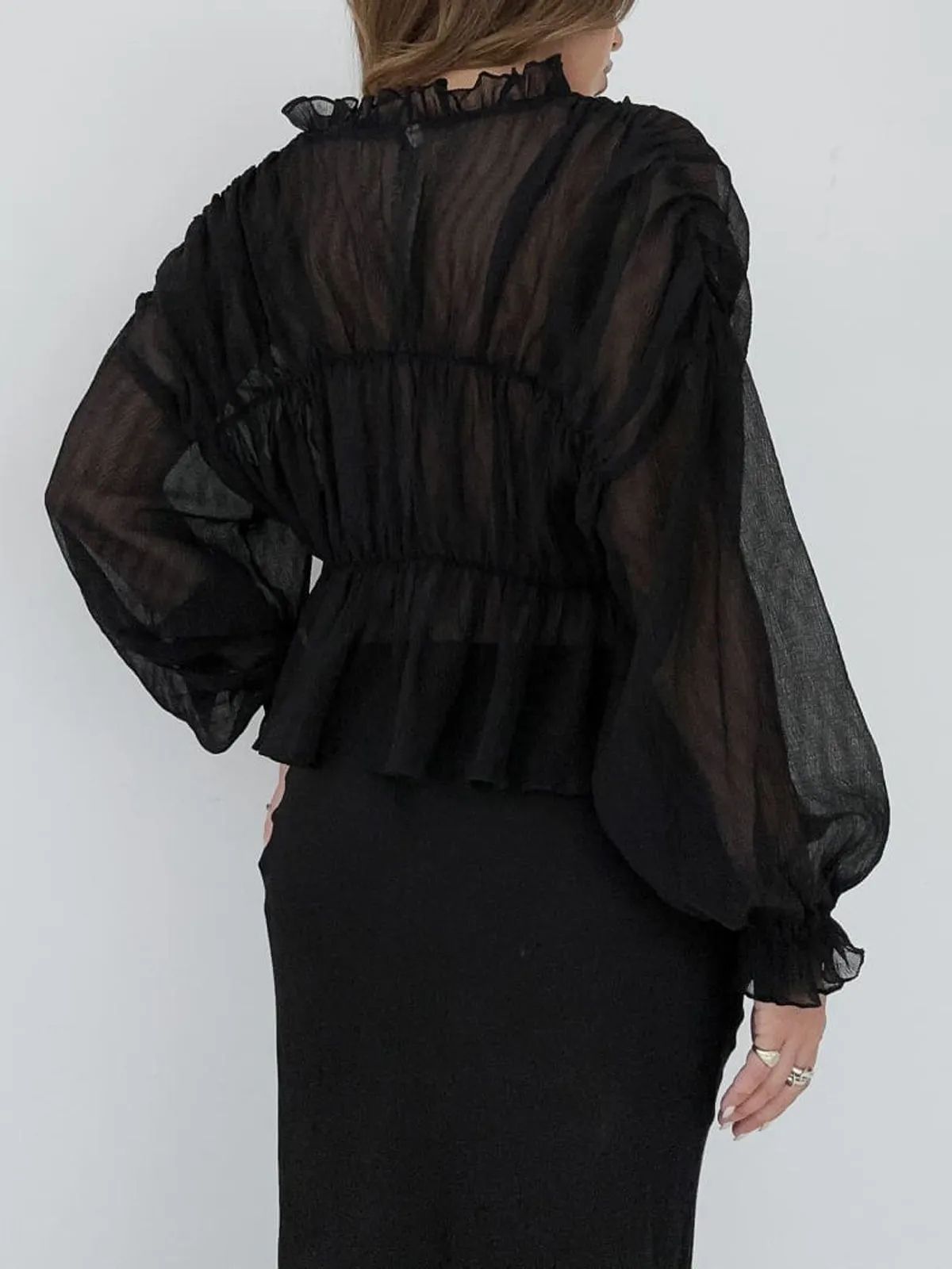 Bretane® | Chiffon Blouse With Ruffle Details