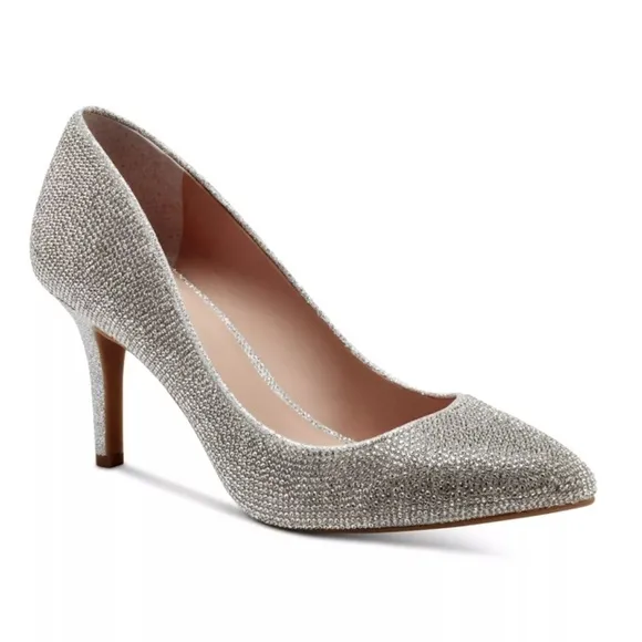 Bridal Wedding Special Event Elegant Rhinestone Crystals Heels • size 7.5