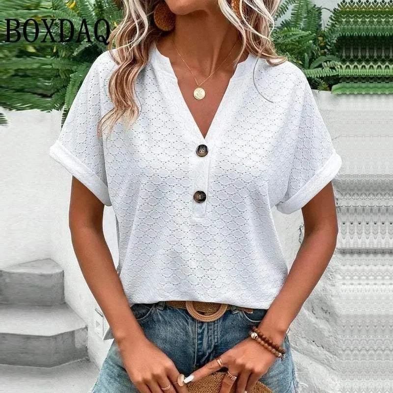 Brie® | Women'S Blouse With V-Neck And Buttons