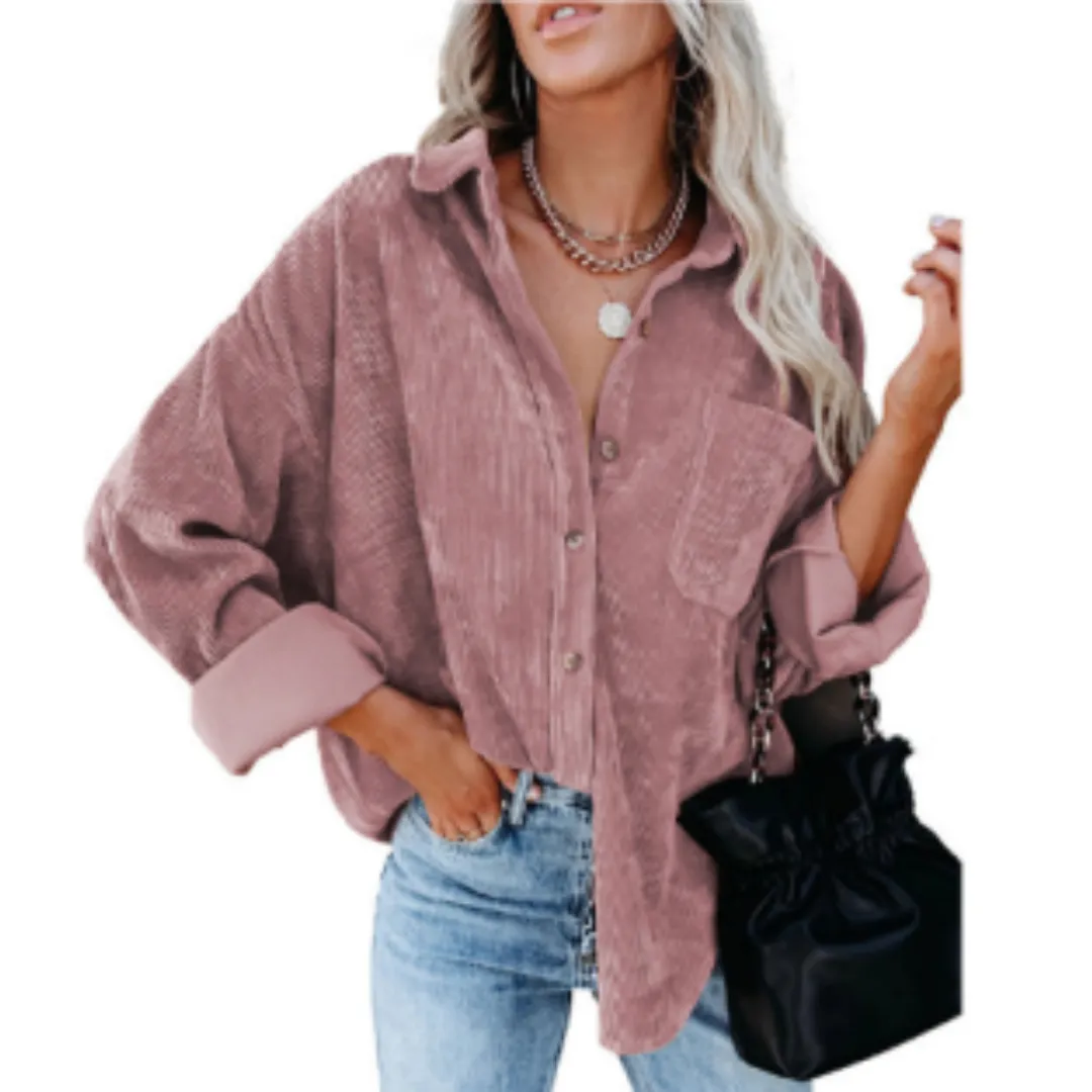 Britneigh® | Stylish Oversize Blouse With Button Placket