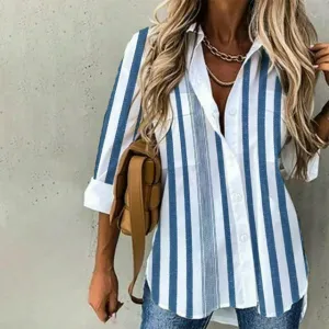 Brittainy® | Casual Striped Half Sleeve Blouse For Women