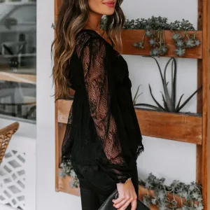 Brookey® | Beautiful Lace Blouse With A Deep V-Neck
