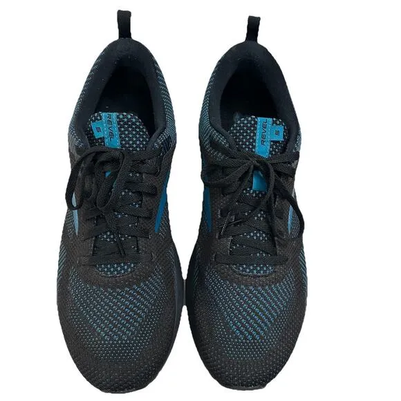 Brooks Mens Sneakers Revel 5 Size 11.5D Running Shoes Black Blue 1103741D091 GUC