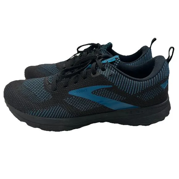 Brooks Mens Sneakers Revel 5 Size 11.5D Running Shoes Black Blue 1103741D091 GUC
