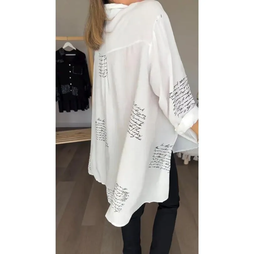 Broznan® | Stylish Blouse With Letter Print