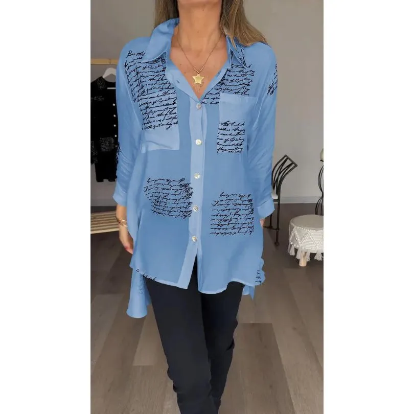 Broznan® | Stylish Blouse With Letter Print