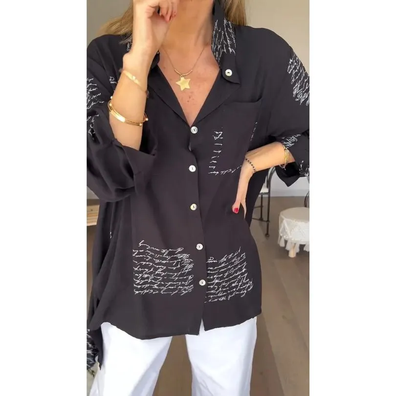 Broznan® | Stylish Blouse With Letter Print