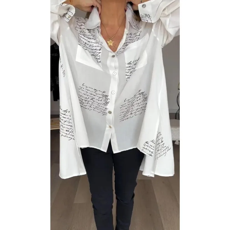 Broznan® | Stylish Blouse With Letter Print