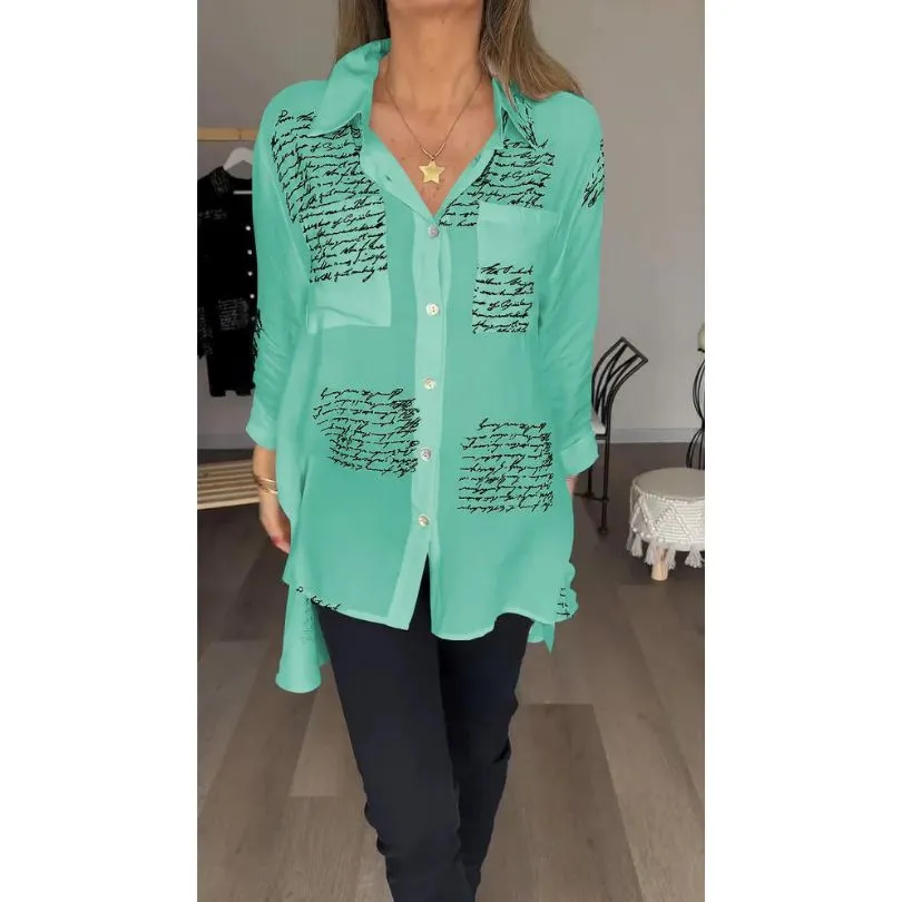 Broznan® | Stylish Blouse With Letter Print