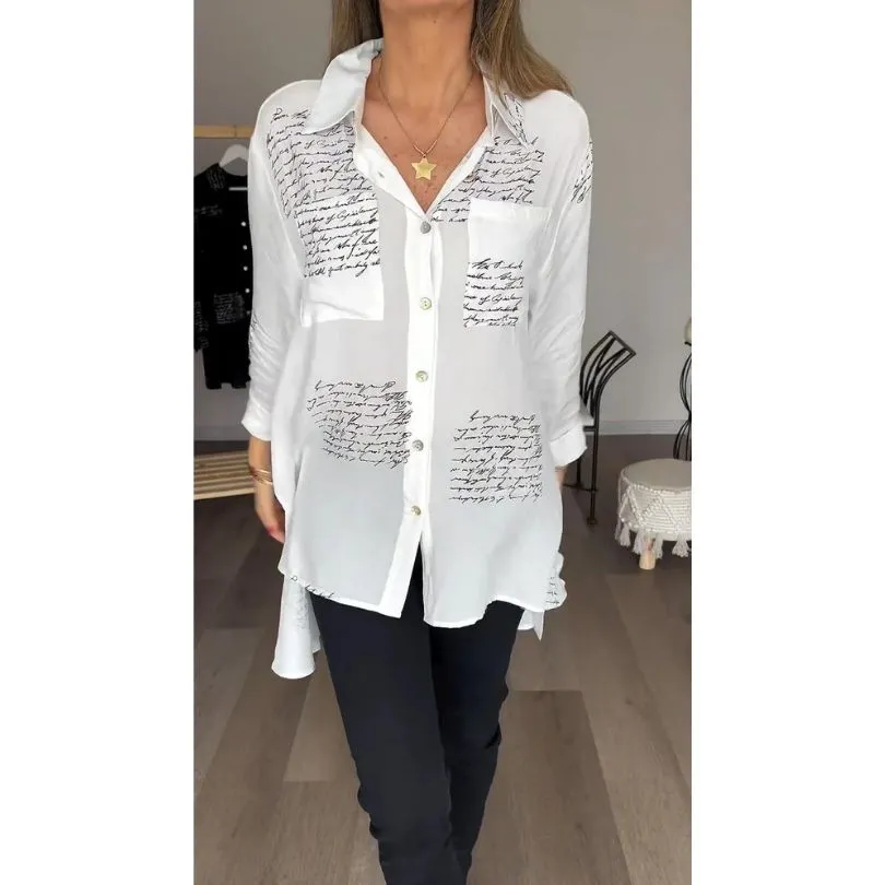Broznan® | Stylish Blouse With Letter Print