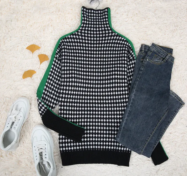 Bruk® | Elegant Blouse With Black And White Checked Pattern