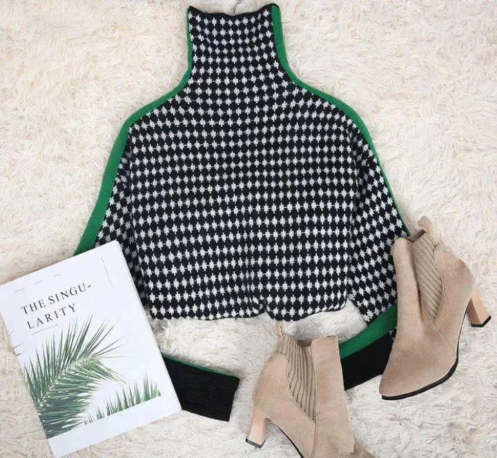 Bruk® | Elegant Blouse With Black And White Checked Pattern