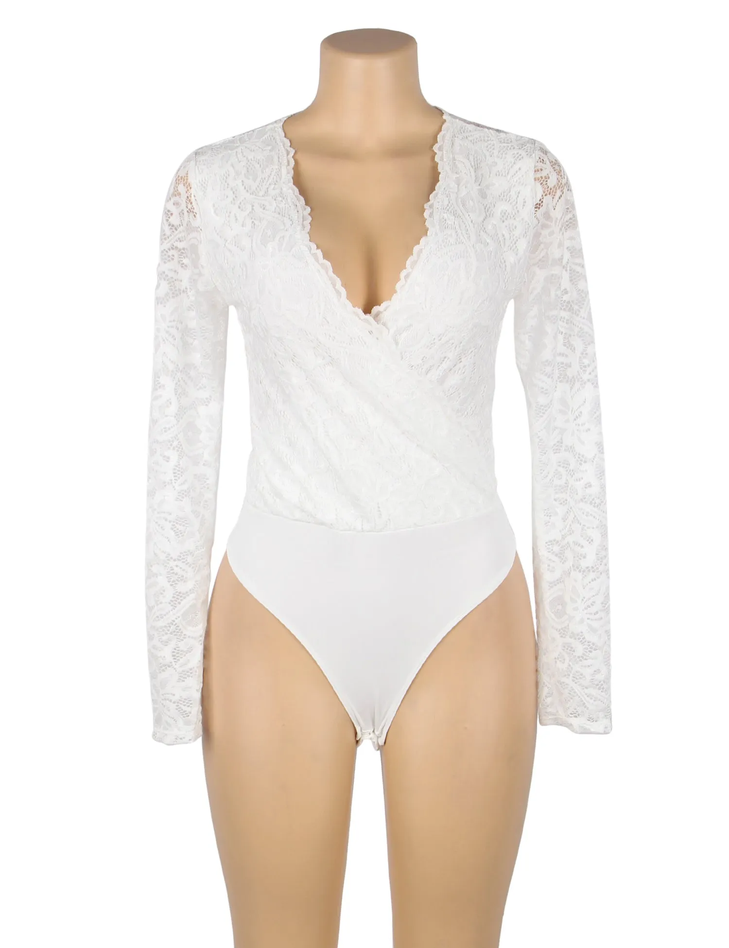 Brushed Lace Long Sleeve Bodysuit Egypt