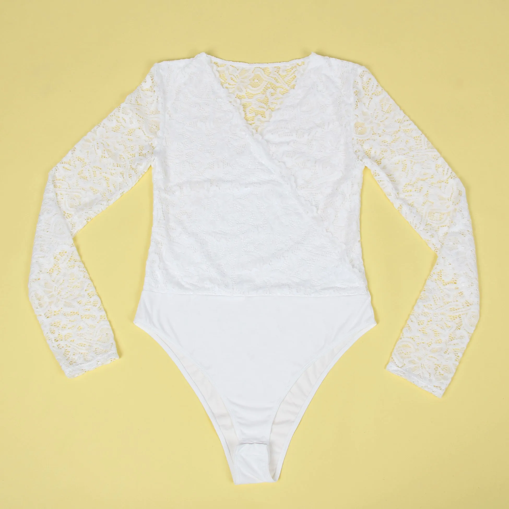 Brushed Lace Long Sleeve Bodysuit Egypt