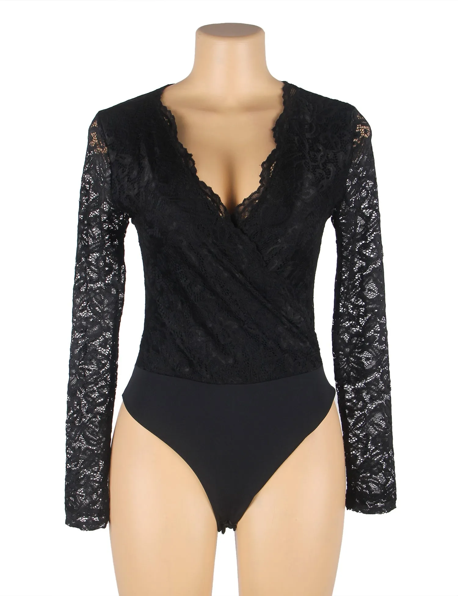 Brushed Lace Long Sleeve Bodysuit Egypt