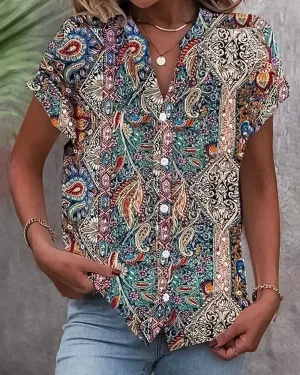 Brushfield® | Women'S V-Neck Blouse With Print