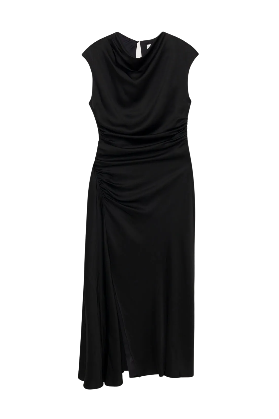 Burke Draped Midi Dress in Black