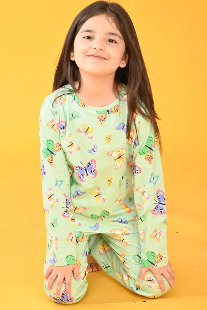 BUTTERFLY LONG SLEEVES PYJAMA SET - GREEN