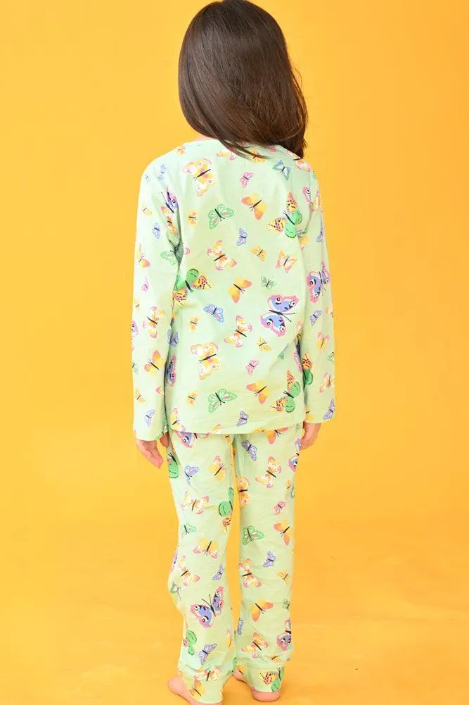BUTTERFLY LONG SLEEVES PYJAMA SET - GREEN