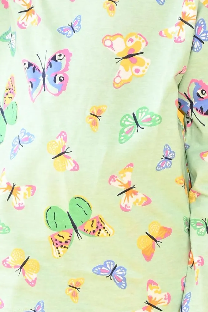 BUTTERFLY LONG SLEEVES PYJAMA SET - GREEN
