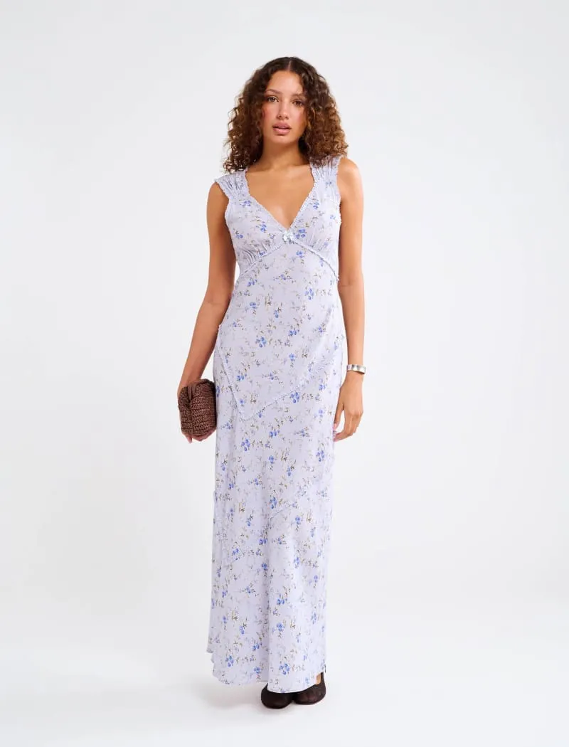 Bye Bye Baby Maxi Dress | Blue Gardenia