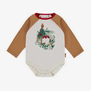 Cache-couche des Fêtes en coton, bébé  || Holiday bodysuit in cotton, baby