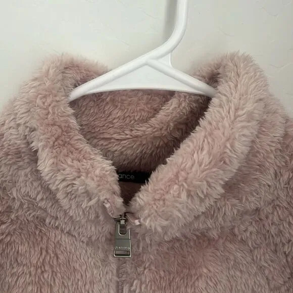 CALVIN KLEIN  Women's Blush Calvin Klein 1/4-Zip Cropped Fleece, Sz. S