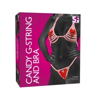 Candy Bra and G-String Set Made from Strawberry Flavour Sweets for Fun and Temptation
