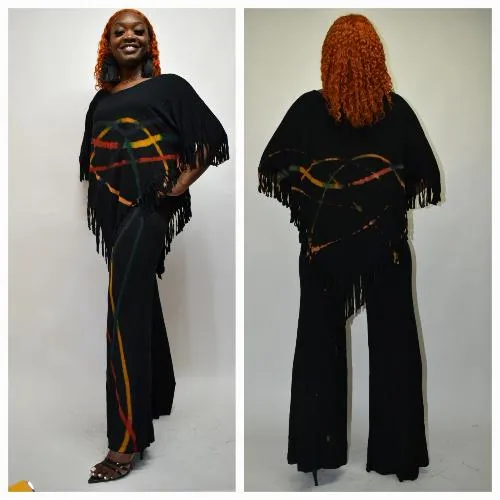 Cape Painted Pants Set