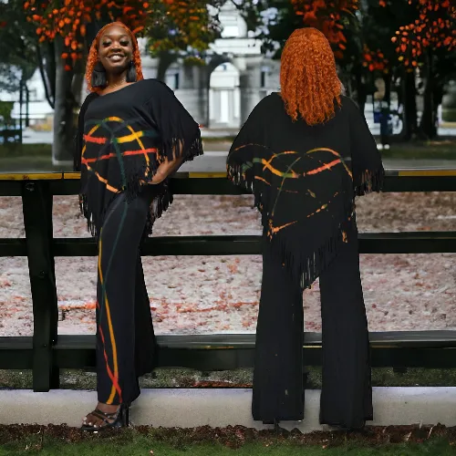 Cape Painted Pants Set