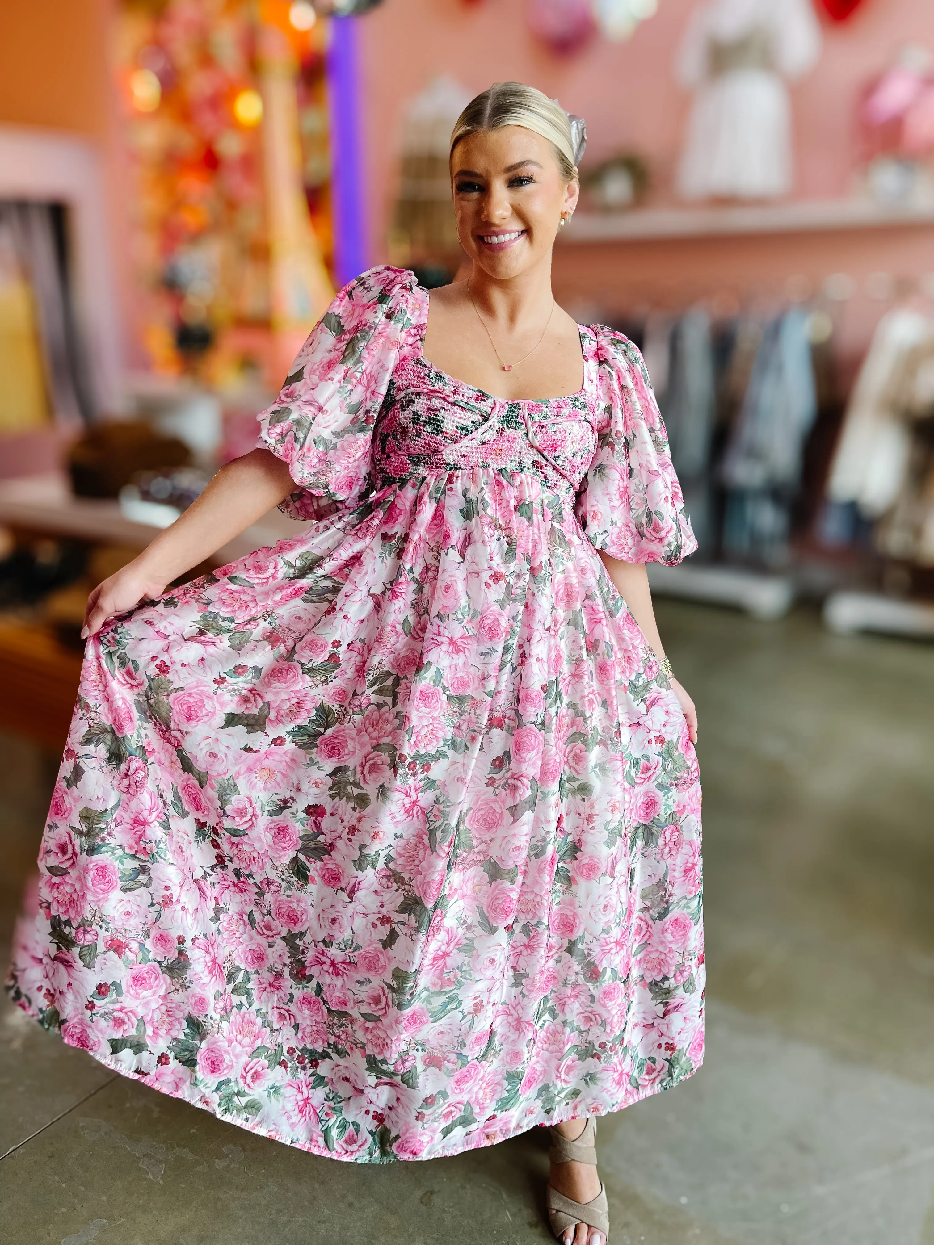 Cara Floral Midi Dress
