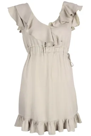 CARLOS MIELE BEIGE Ruffled Viscose Dress