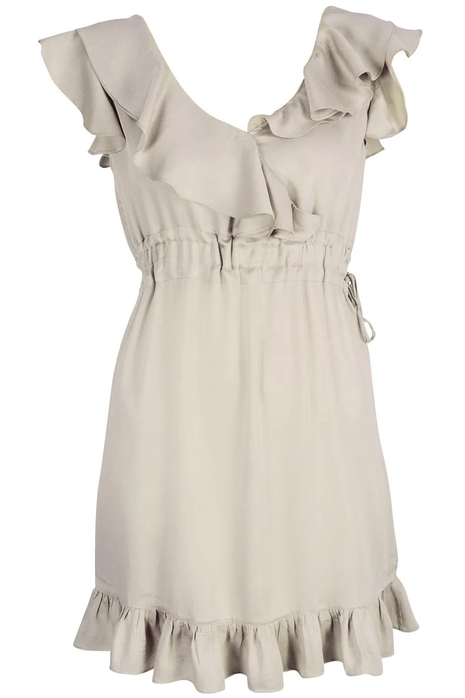 CARLOS MIELE BEIGE Ruffled Viscose Dress