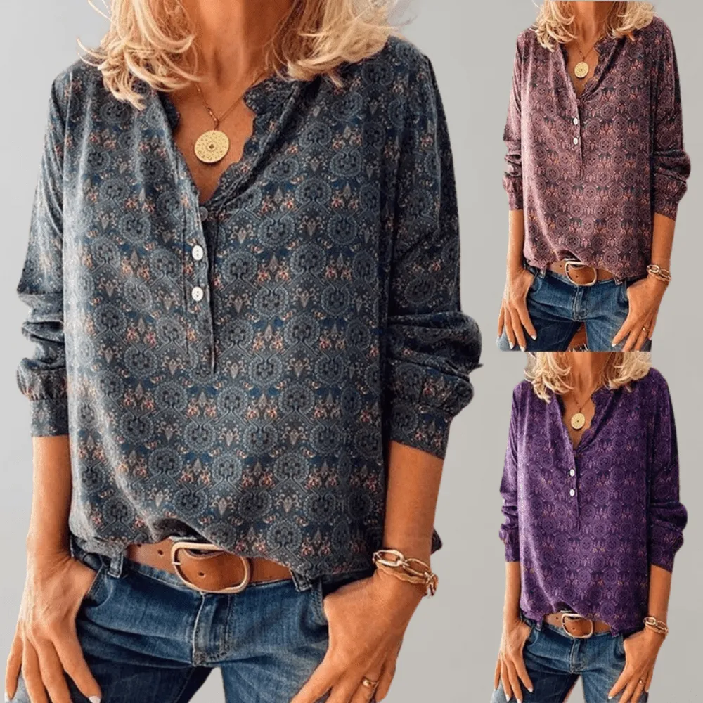 Celia® | Elegant Vintage Cotton Blouse In A Classic Style