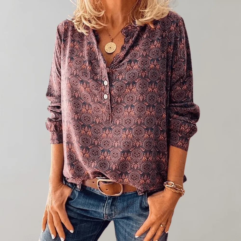 Celia® | Elegant Vintage Cotton Blouse In A Classic Style