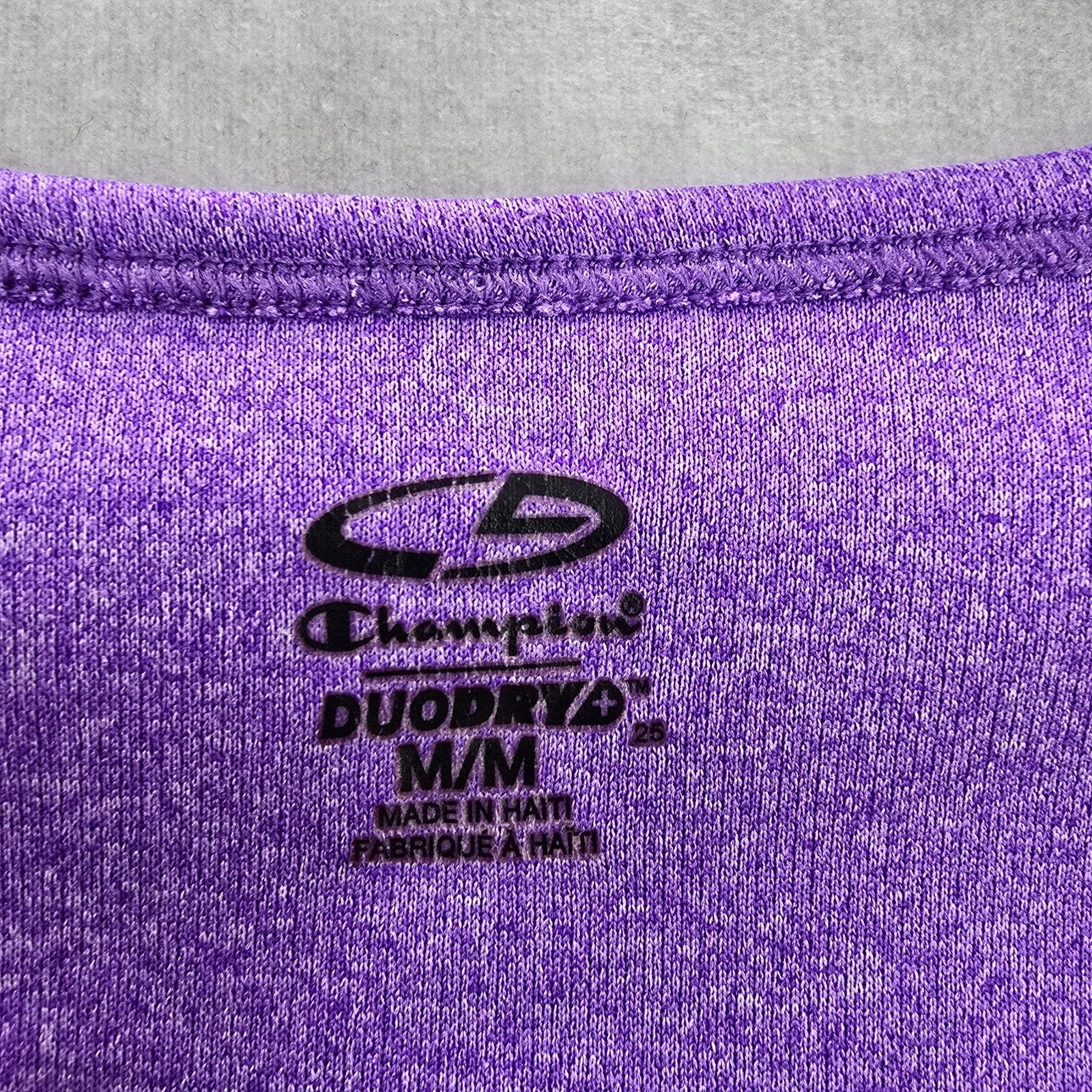 Champion Purple Performance Short Sleeve Athletic Activewear Tshirt Medium