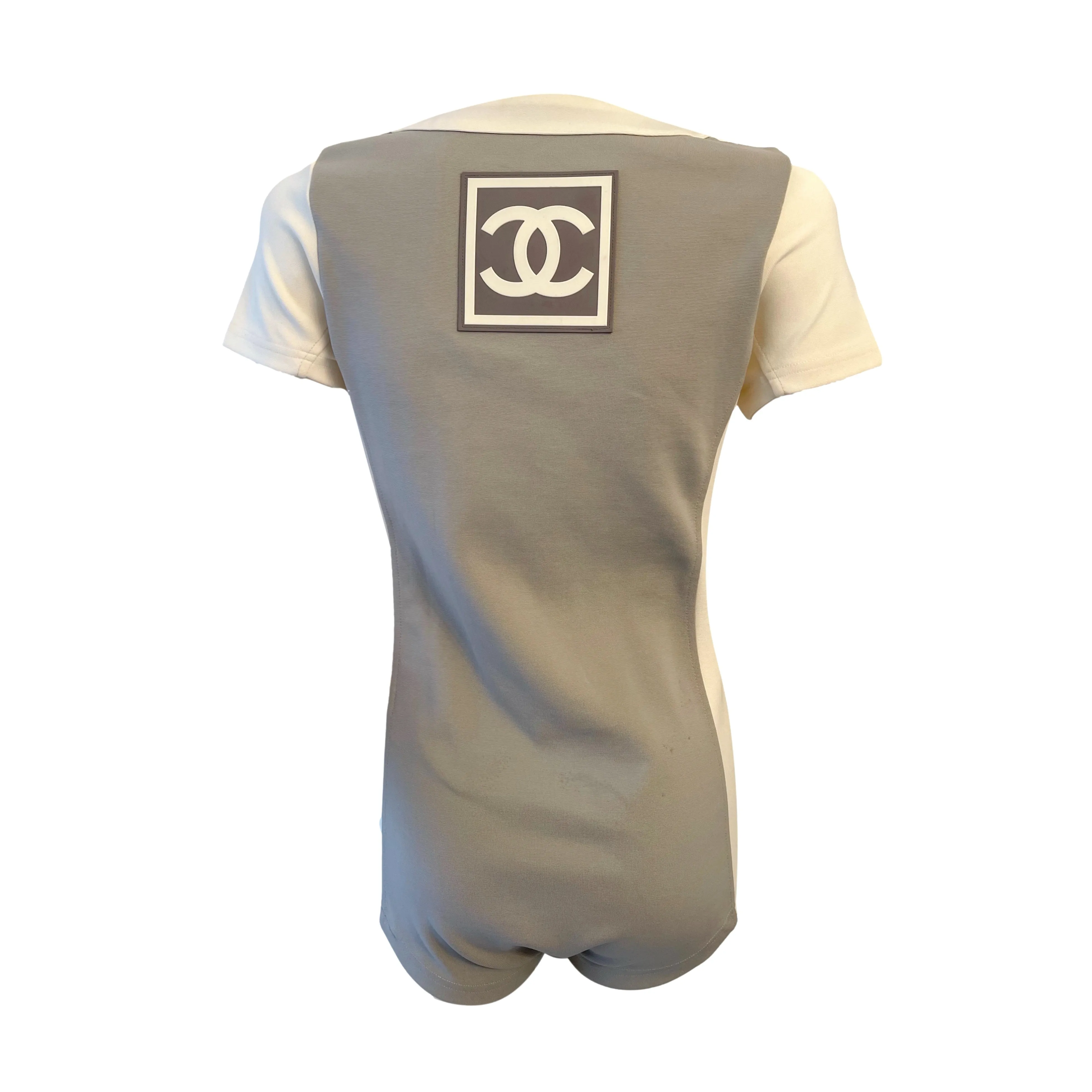 Chanel Grey Sport Logo Bodysuit