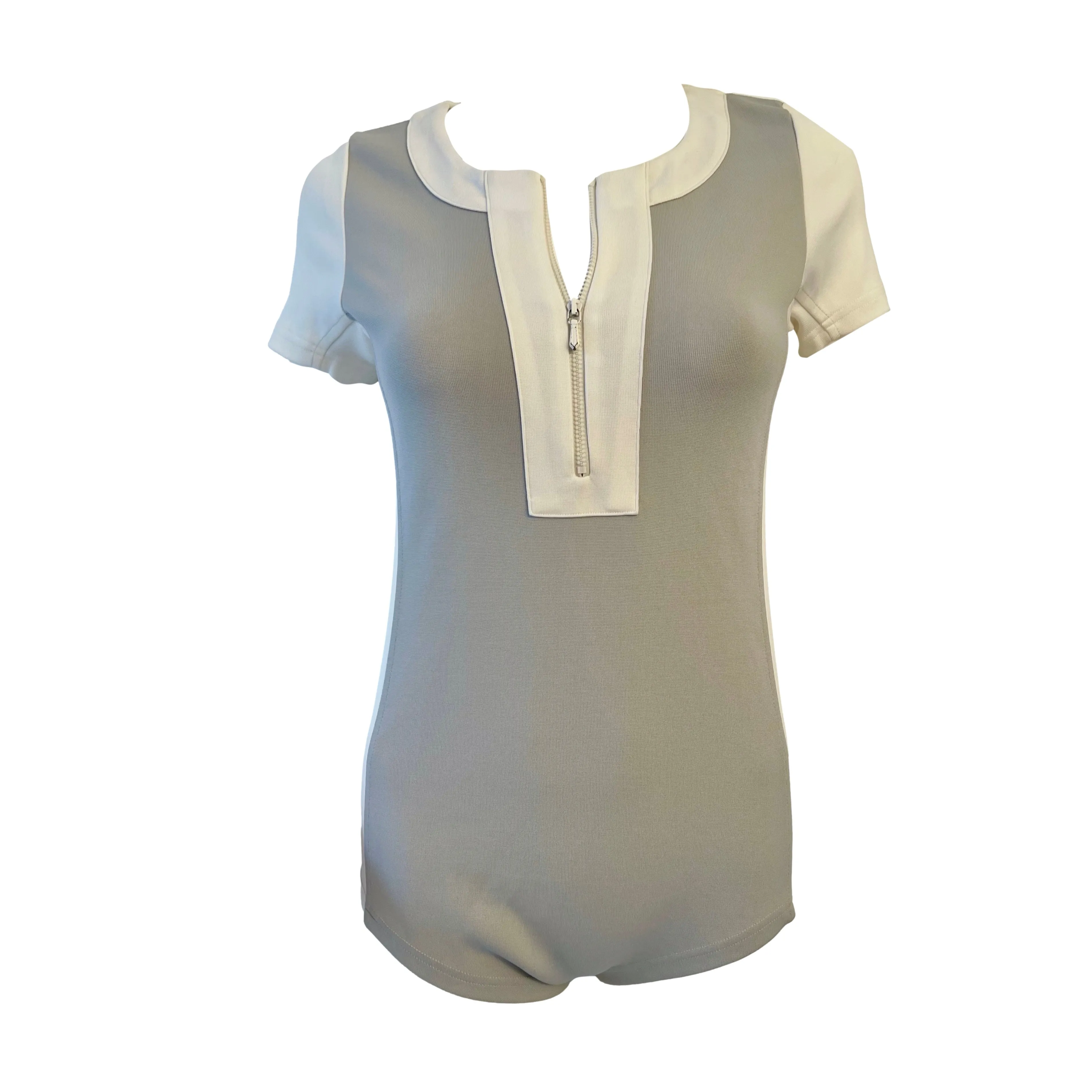 Chanel Grey Sport Logo Bodysuit