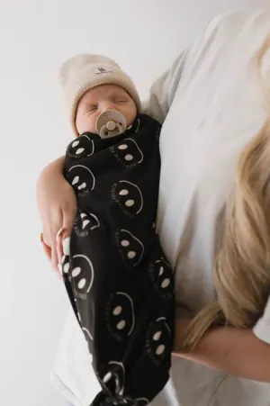 Charcoal & White ff Smile | Bamboo Swaddle