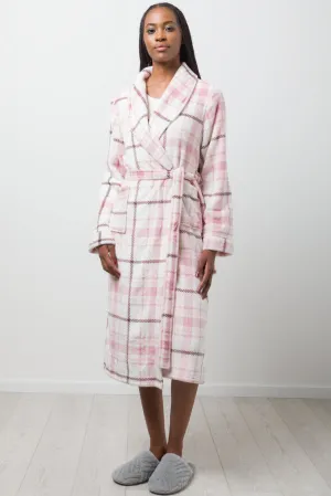 Check Shawl Gown Pink