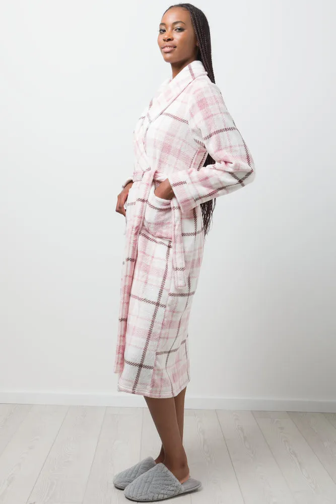 Check Shawl Gown Pink