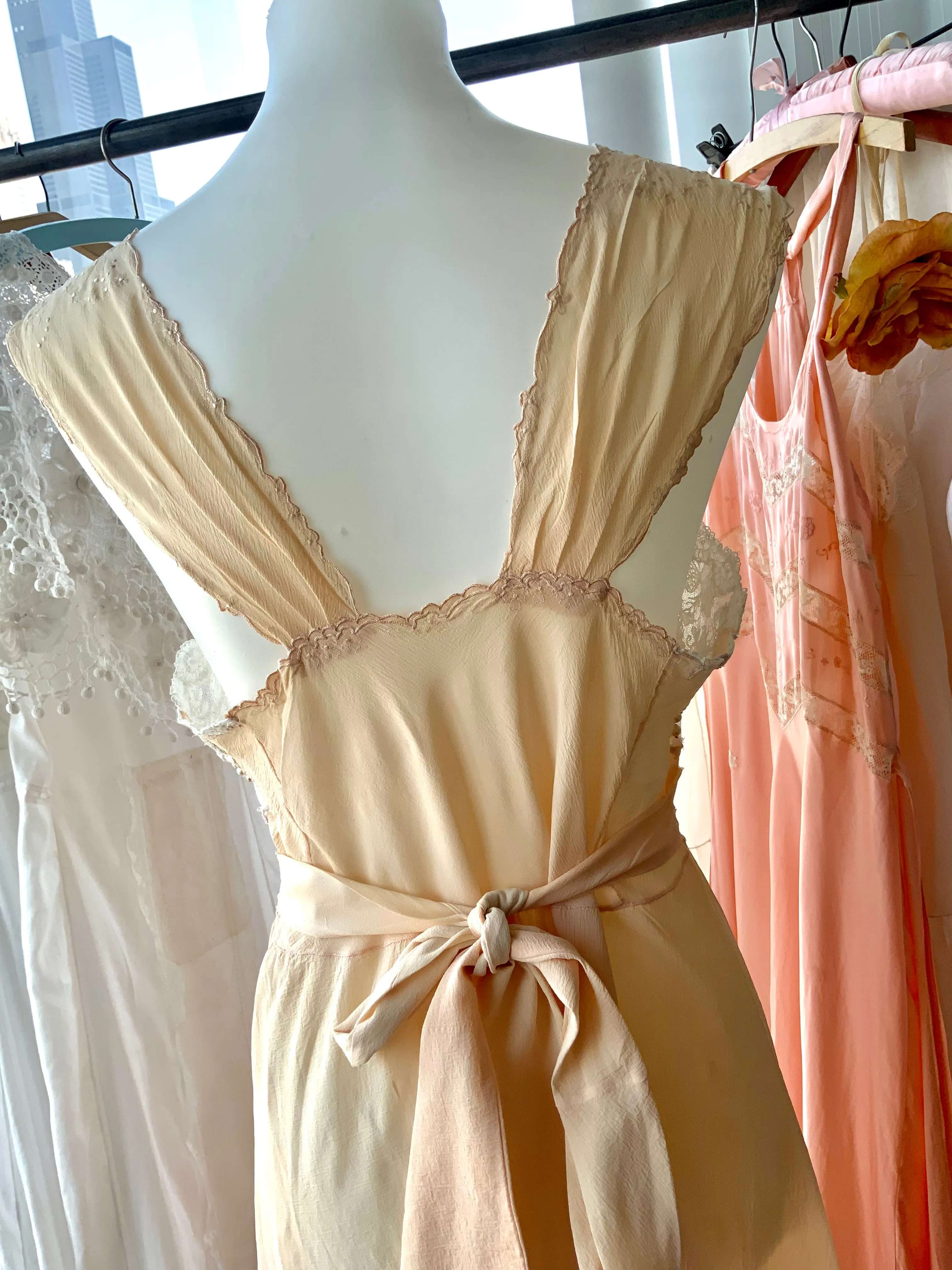 Chiffon Pearls Nightgown - 20s - Bridal