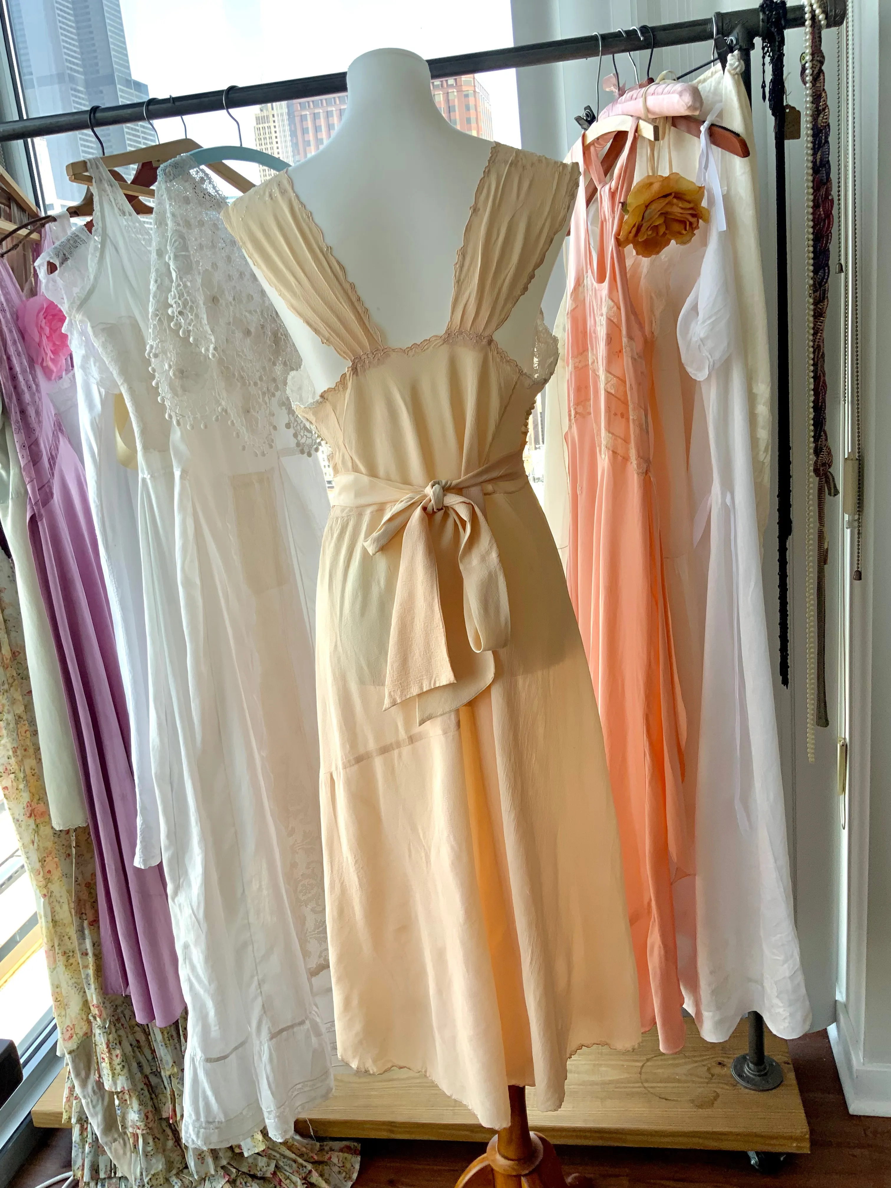 Chiffon Pearls Nightgown - 20s - Bridal