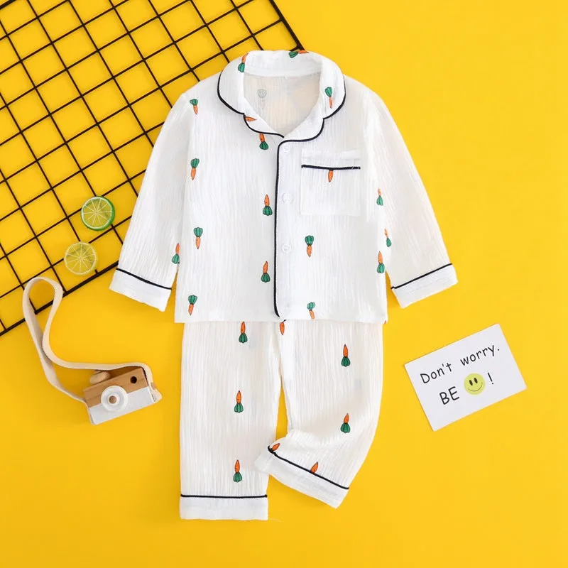 Children's Double-layer Cotton Gauze Pyjamas