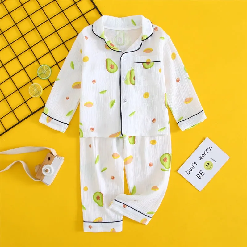 Children's Double-layer Cotton Gauze Pyjamas
