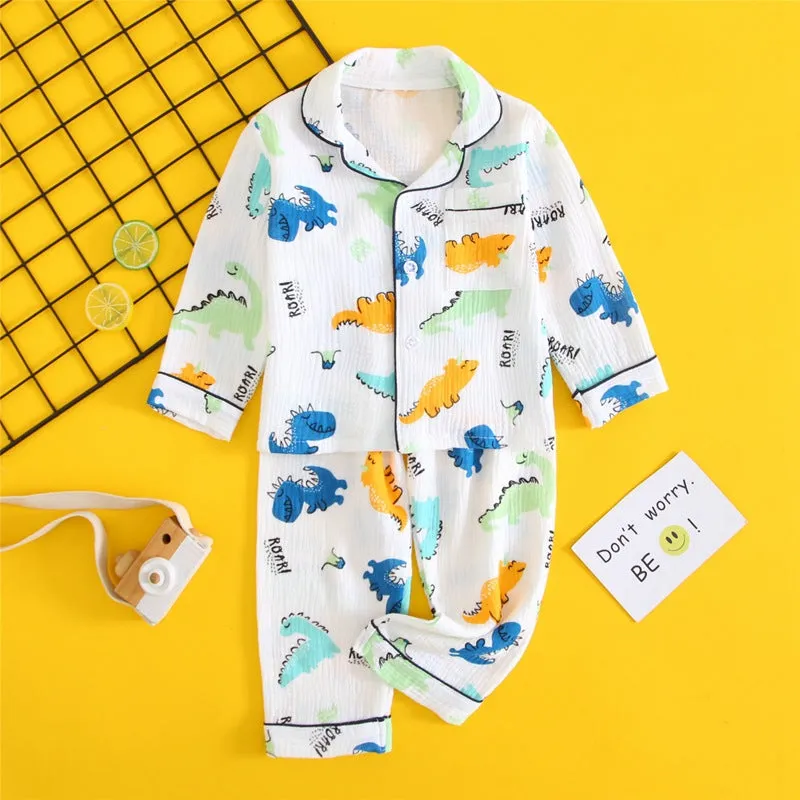 Children's Double-layer Cotton Gauze Pyjamas